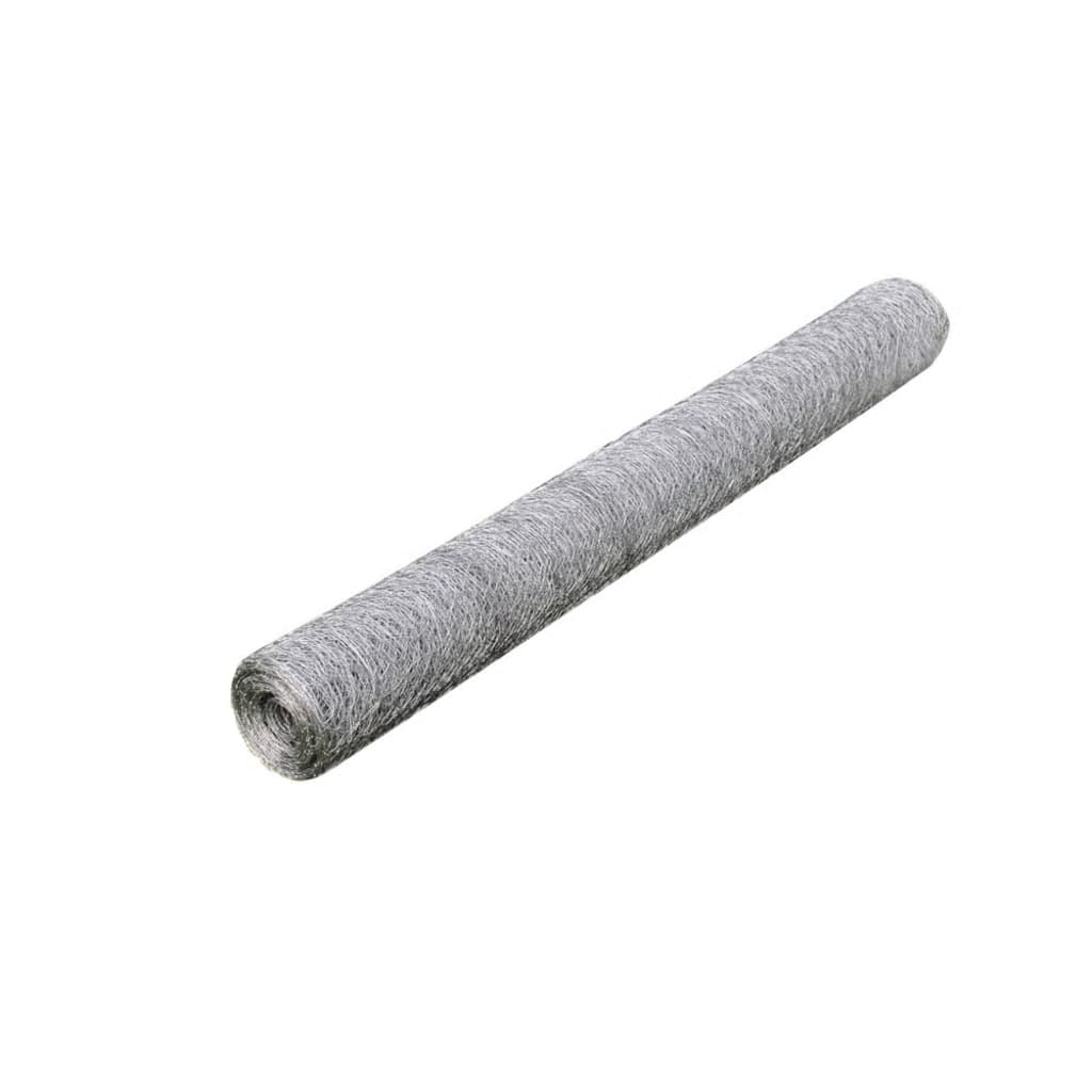 Vidaxl Alambrada de Gallinero Acero Revestimiento PVC 25x0,5 M Gris