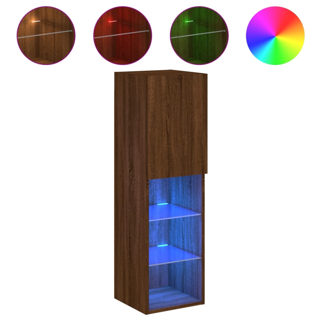 vidaXL Mueble para TV con luces LED 30,5x30x102 cm, Mueble de Salon, Mueble TV, Mueble TV salon, Mesa de TV, Mueble tele