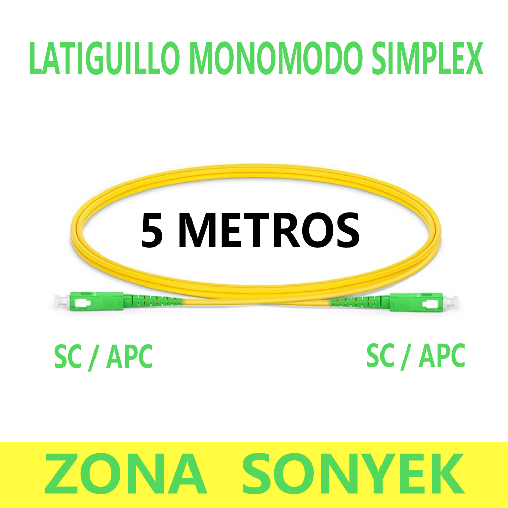 Latiguillo Fibra óptica monomodo Simplex.  SC APC - SC APC. TRICOM