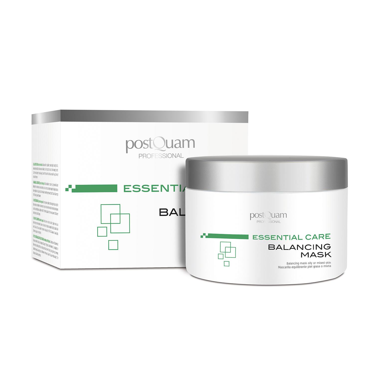PostQuam - Mascarilla Facial Equilibrante Essential Care para Pieles Grasas, Mixtas o con Tendencia Acneica - Mascarilla Cara Hidratante y Reguladora con Glicerina, Colágeno, Óxido de Zinc y Azufre - Elimina Toxinas - 200 ml