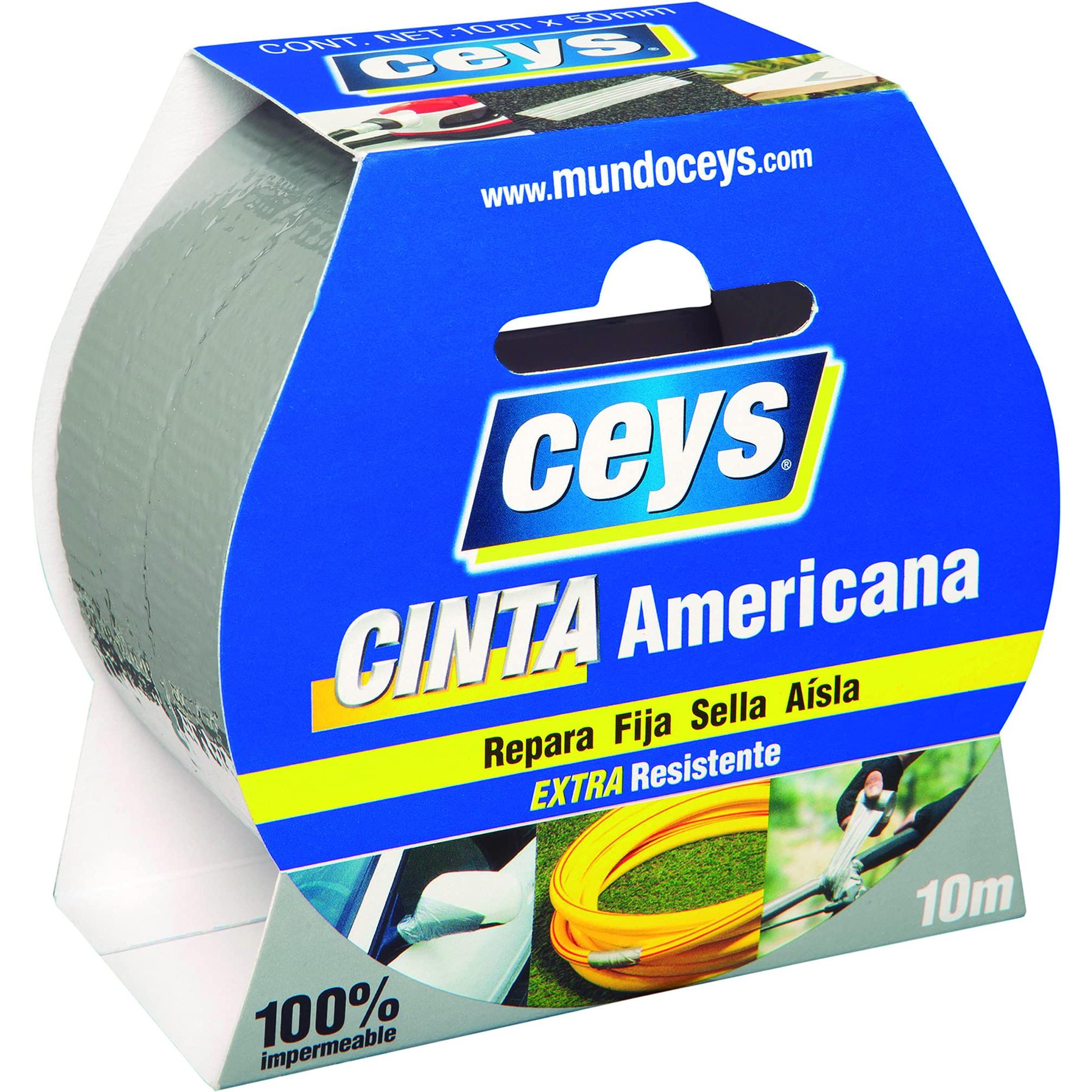 ceys cinta americana plata rollo 10m x 50mm 507602