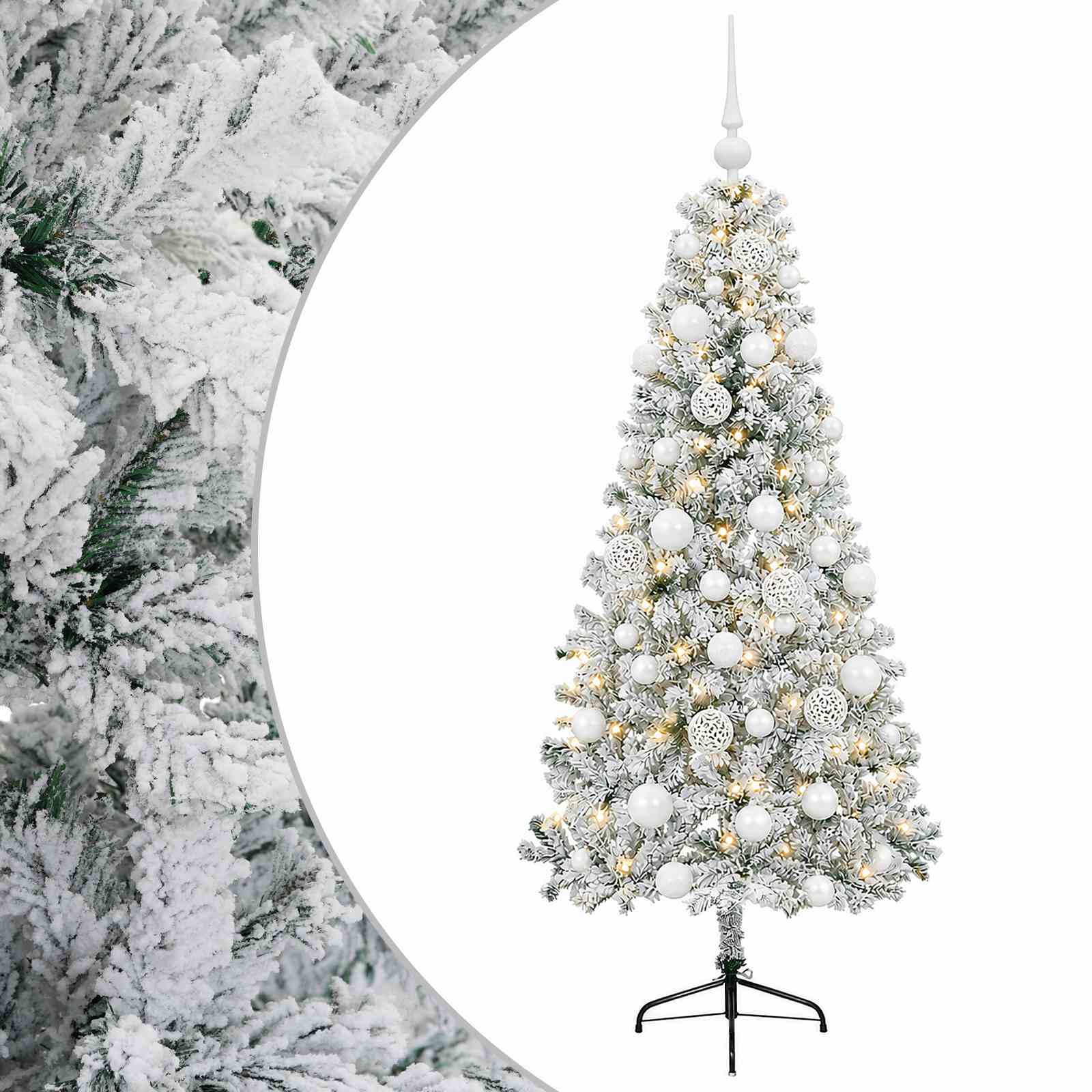 vidaXL Árbol de Navidad artificial con bolas 120 cm 150 LED