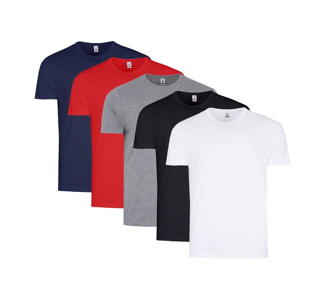 TEXKING modelo CHILE 100% algodón 165/170 g/m2 . Set de 5 Camisetas en 5 Colores misma talla.