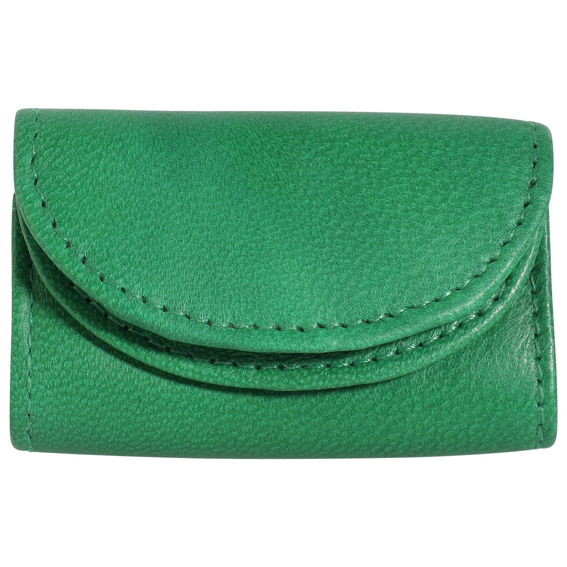 Excellanc® Mini Cartera Verde em Couro Genuíno 3020005-007