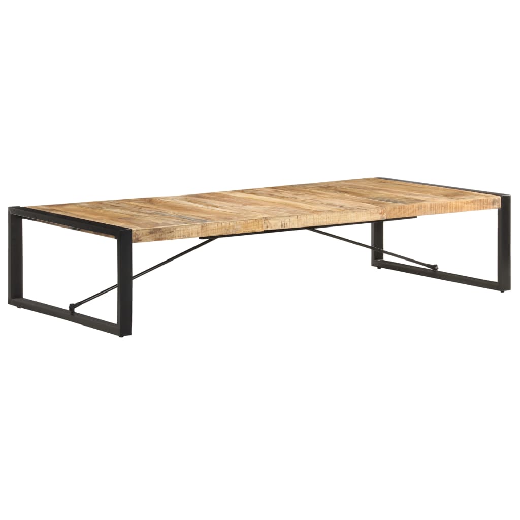 Mesa de Centro Vidaxl de Madera de Mango Rugosa 180x90x40 Cm - Negro