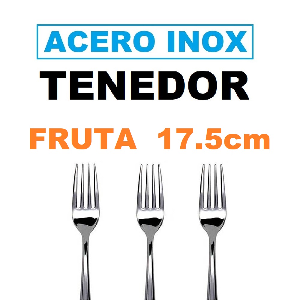 tenedor de postre,tenedor acero inoxidable,pack 6 tenedores de postre 15cm X 2.05cm,acero inox 18/0,gerimport,fespu