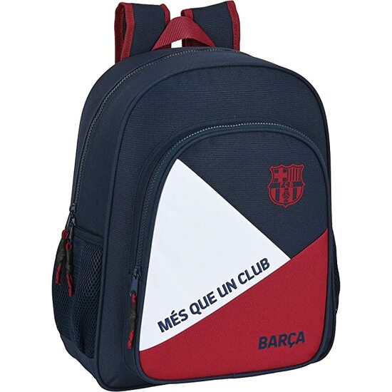 SAFTA - F.C.BARCELONA Mochila Junior Adaptable a Carro portamochilas con Bolsillos laterales portabotellas - Mochila Doble tirador en cremallera principal para facilitar su apertura - Mochila Junior Hombreras y espalda ergonómicas y acolchadas