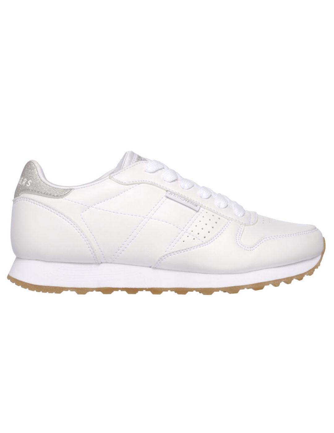 Zapatilla Mujer Skechers OG 85 Blanco - Confeccionada en Cuero Sintético