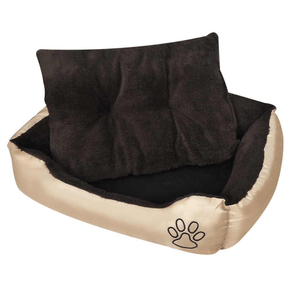 vidaXL Cama Blanda para Perros con Cojín Acolchado Talla XL Mascotas Color de cojín Beige,  Marrón, y mas