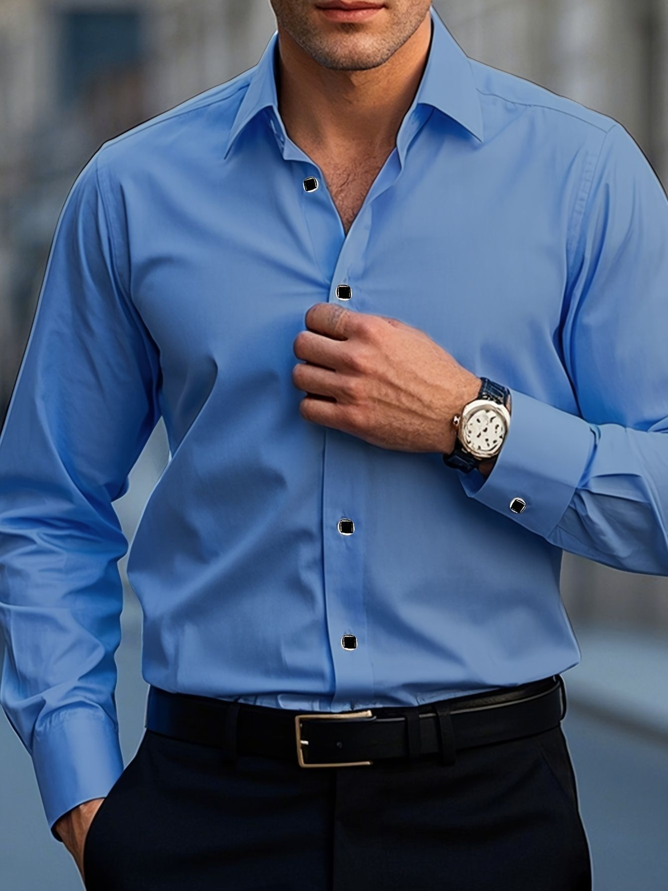 TK Camisa De Hombre FGKKS Sólida De Larga Manga Elasticidad Múltiples Colores Calidad Básica Casual Estilo Inteligente