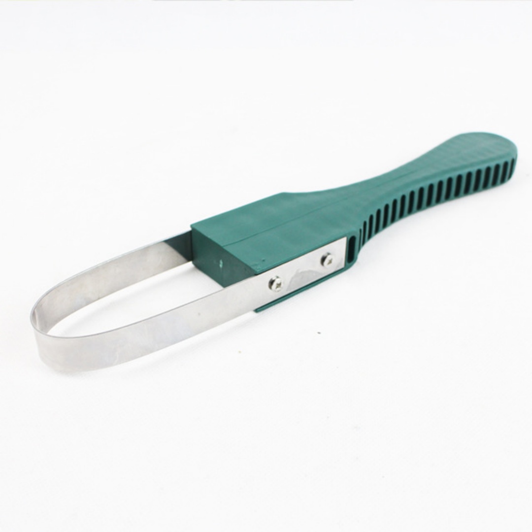 Herramienta de jardinería profesional – Desherbador de mano con mango de plástico y cuchilla circular en forma de anillo, ideal para eliminar malas hierbas.