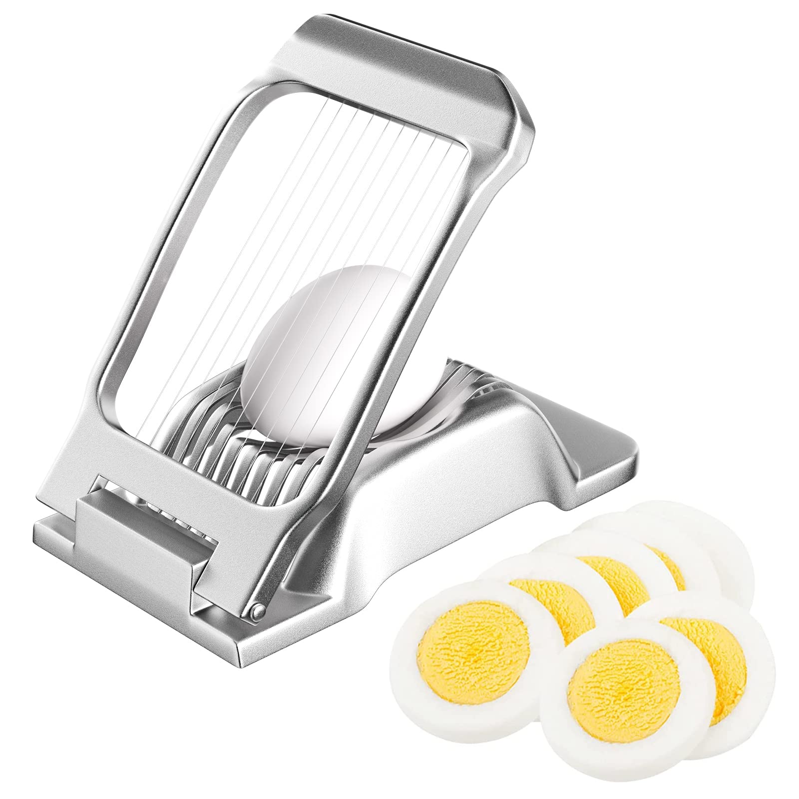 TK Cortador de huevos profesional fabricado en aluminio resistente, ideal para huevos duros. Apto para lavavajillas