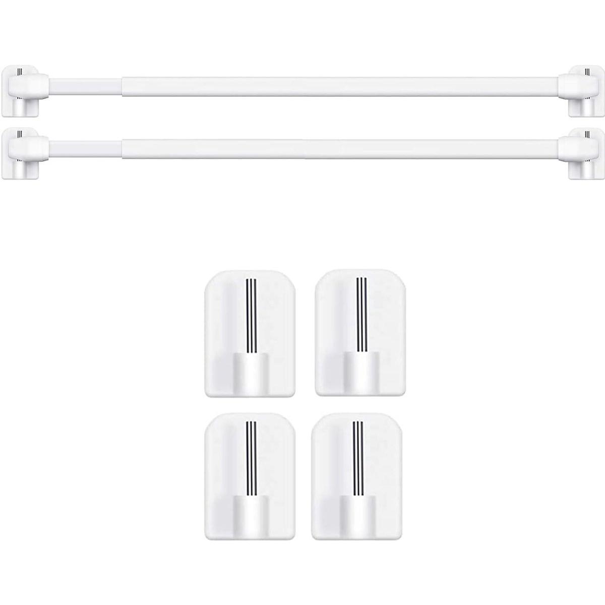 barras de cortina extensibles sin taladrar. Barra de cortina ajustable sin taladrar para el hogar con ganchos autoadhesivos, color blanco (30-50 cm).
