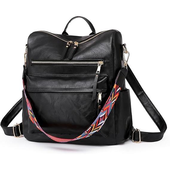 Mochila de moda para mujer, bolso de hombro multifuncional de cuero para mujer, bolso de viaje, bolso de mano