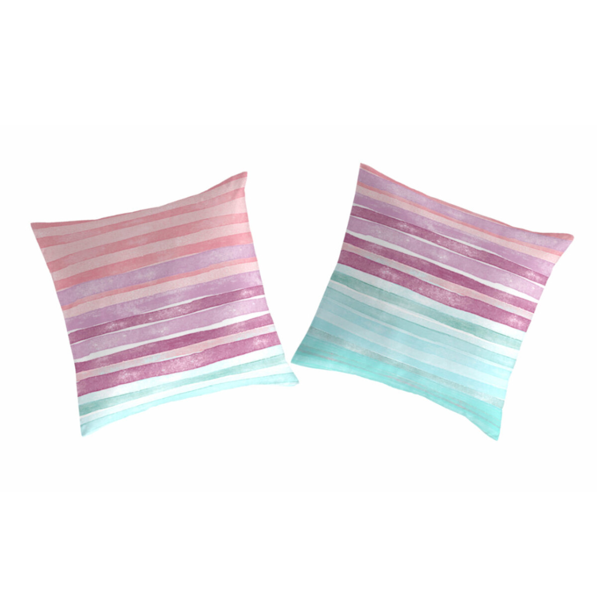 NAF NAF - 2 fundas de almohada 100% algodón ELYSE  rosa/verde/azul 65x65 cm