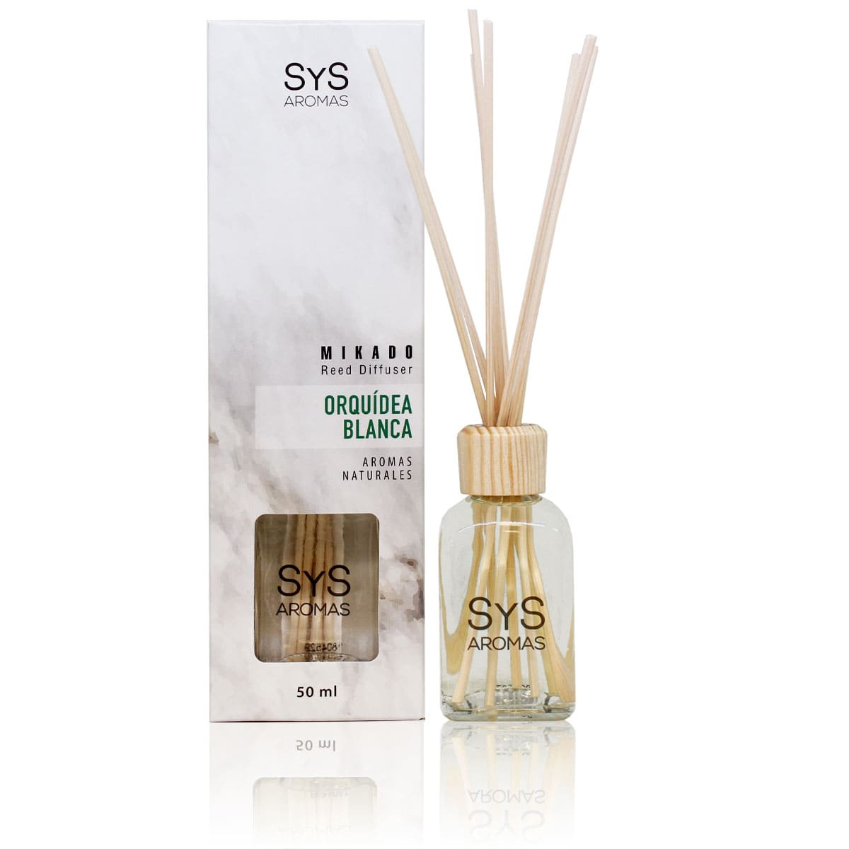 Ambientador Mikado SyS Orquidea Blanca 50ml Marmol Collection SYS Aromas