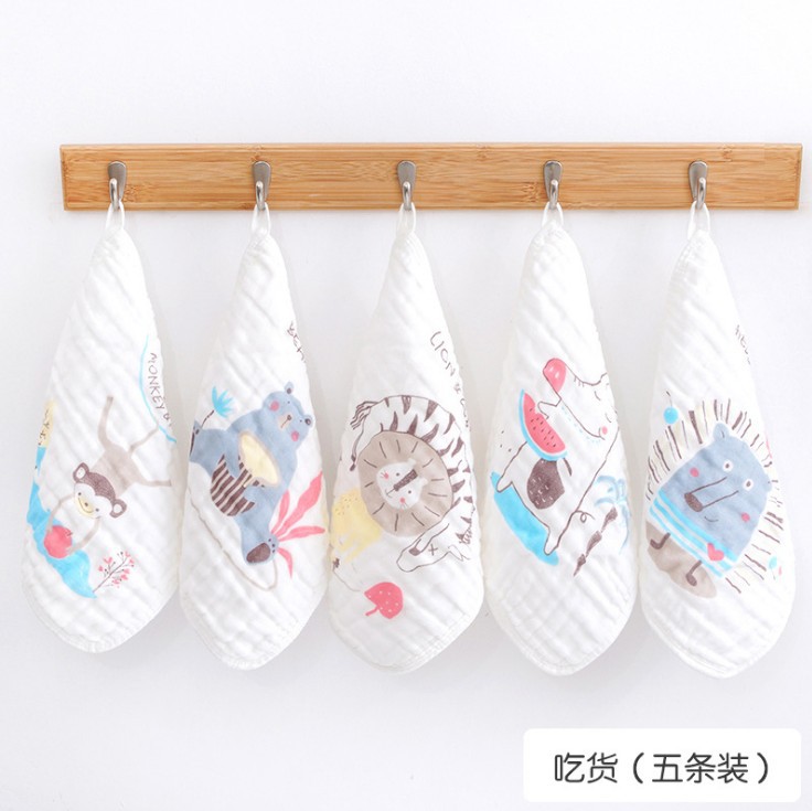 CA Pañuelo para niños de gasa de algodón puro de seis capas, toalla cuadrada, toalla de baño, toallita para alimentación de bebés, toalla para el trasero, venta al por mayor