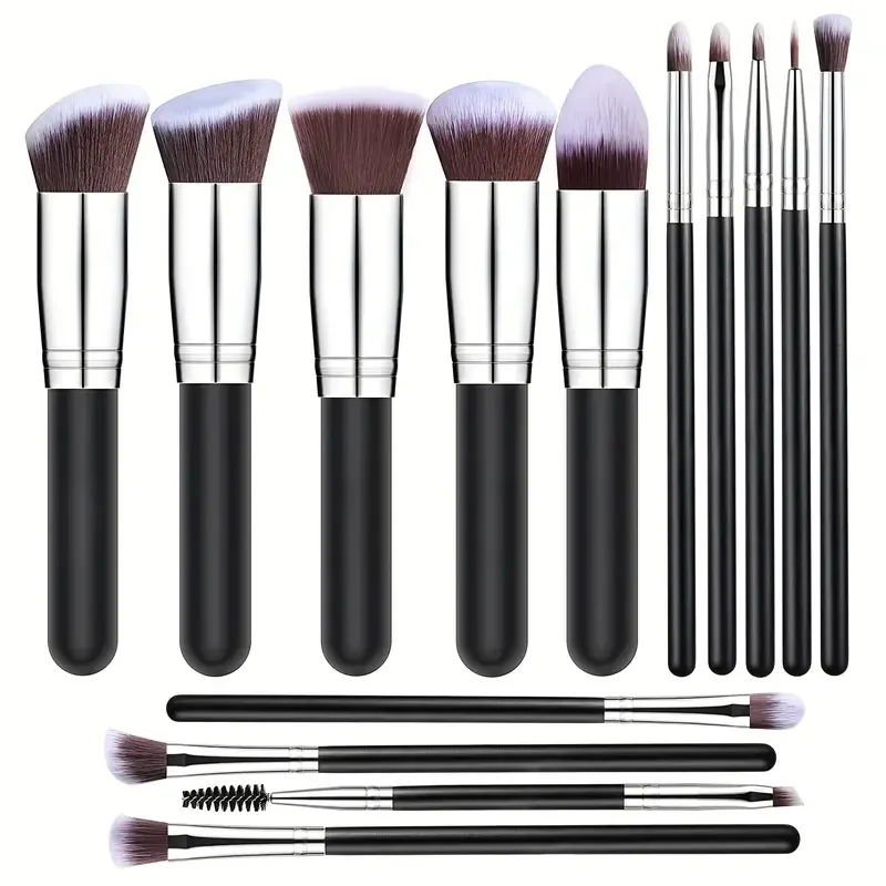 Nuevo Set De 14 Pinceles De Maquillaje Suaves Y Fluffy Para Base Rubor Polvo Sombra De Ojos Blending Herramientas De Belleza Para Mujer Regalo De Navidad