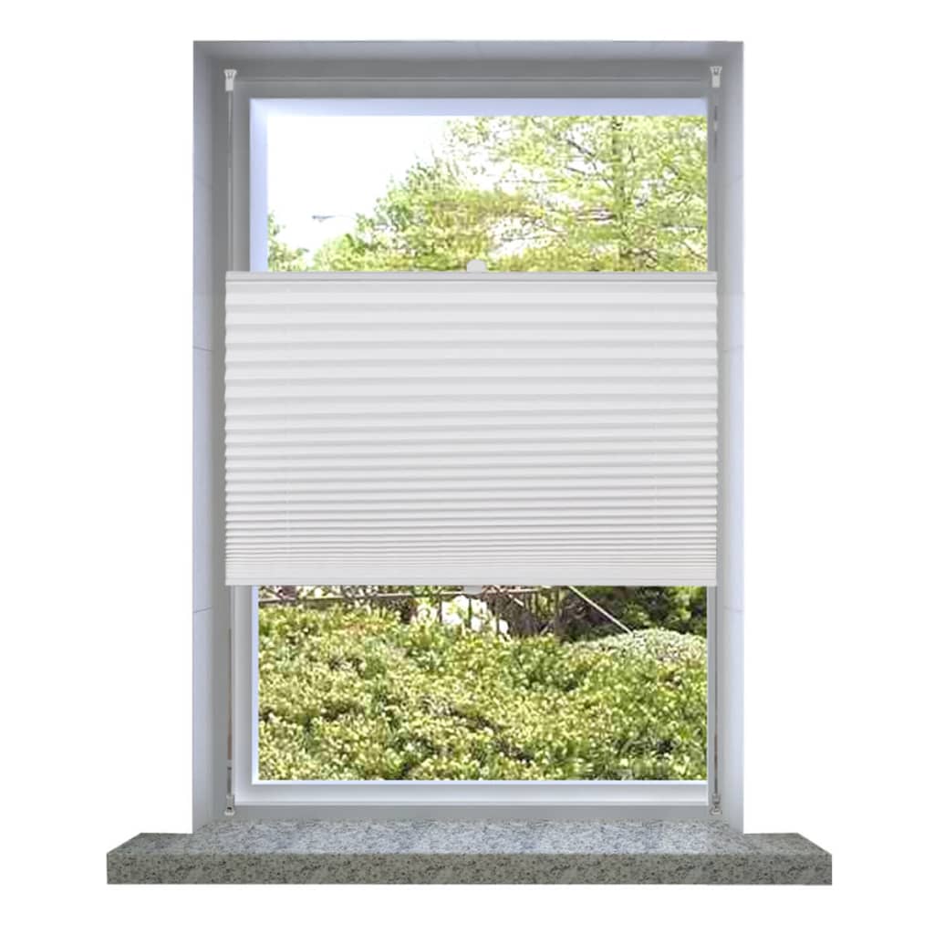 Vidaxl Persiana Plisada Blanca 110x150cm Ajustable Protección del Sol