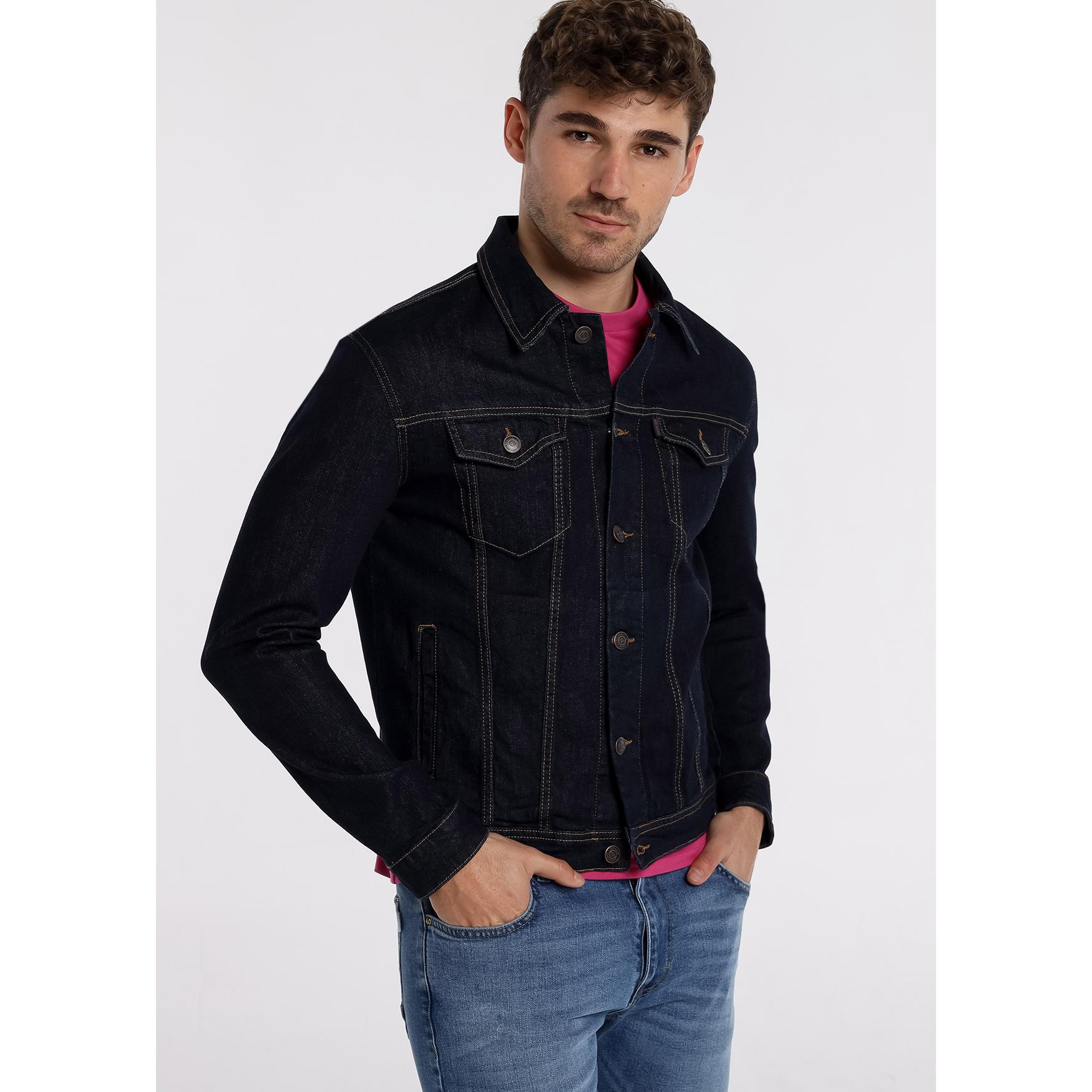 SIX VALVES - Cazadora Denim Dark Blue