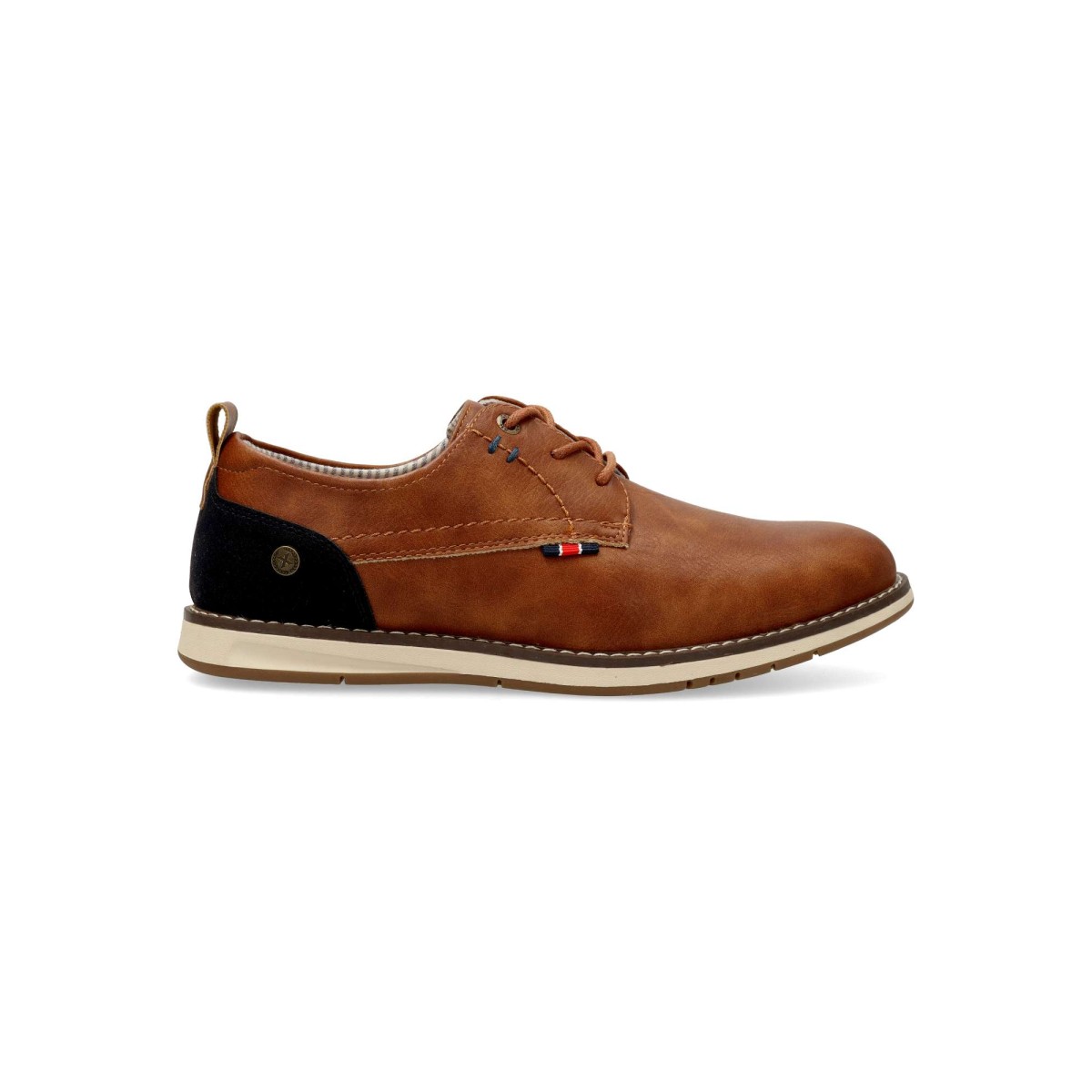 XTI - Zapato de vestir oxford para hombre estilo casual en material vegano que imita la piel, suela antideslizante y plantilla acolchada extraíble