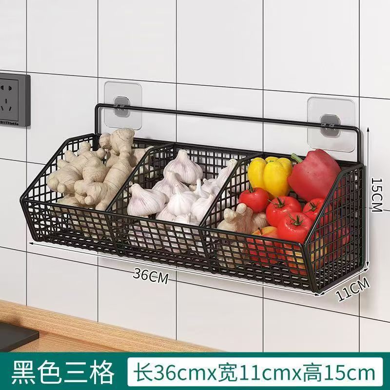 OmHom Cesta de frutas, cesta de verduras, organizador de mesa, frutero de pared y de encimera, estante para aperitivos y especias, cesta de almacenamiento multifuncional para cocina y sala de estar.