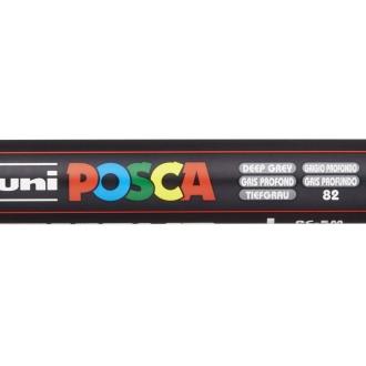 Posca pc-5m marcador de pintura - punta de bala 1.8-2.5mm - tinta base al agua - resistente a la luz - color gris profundo (6 uds)