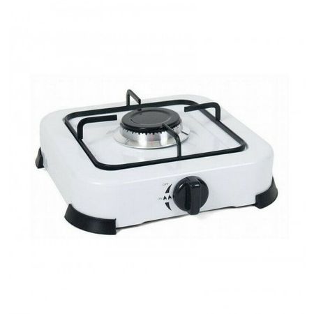 Cocina de Gas Portátil 2 Fuegos Hornillo de Gas Butano Propano con Parrilla Metálica Compacta para Camping y Hogar