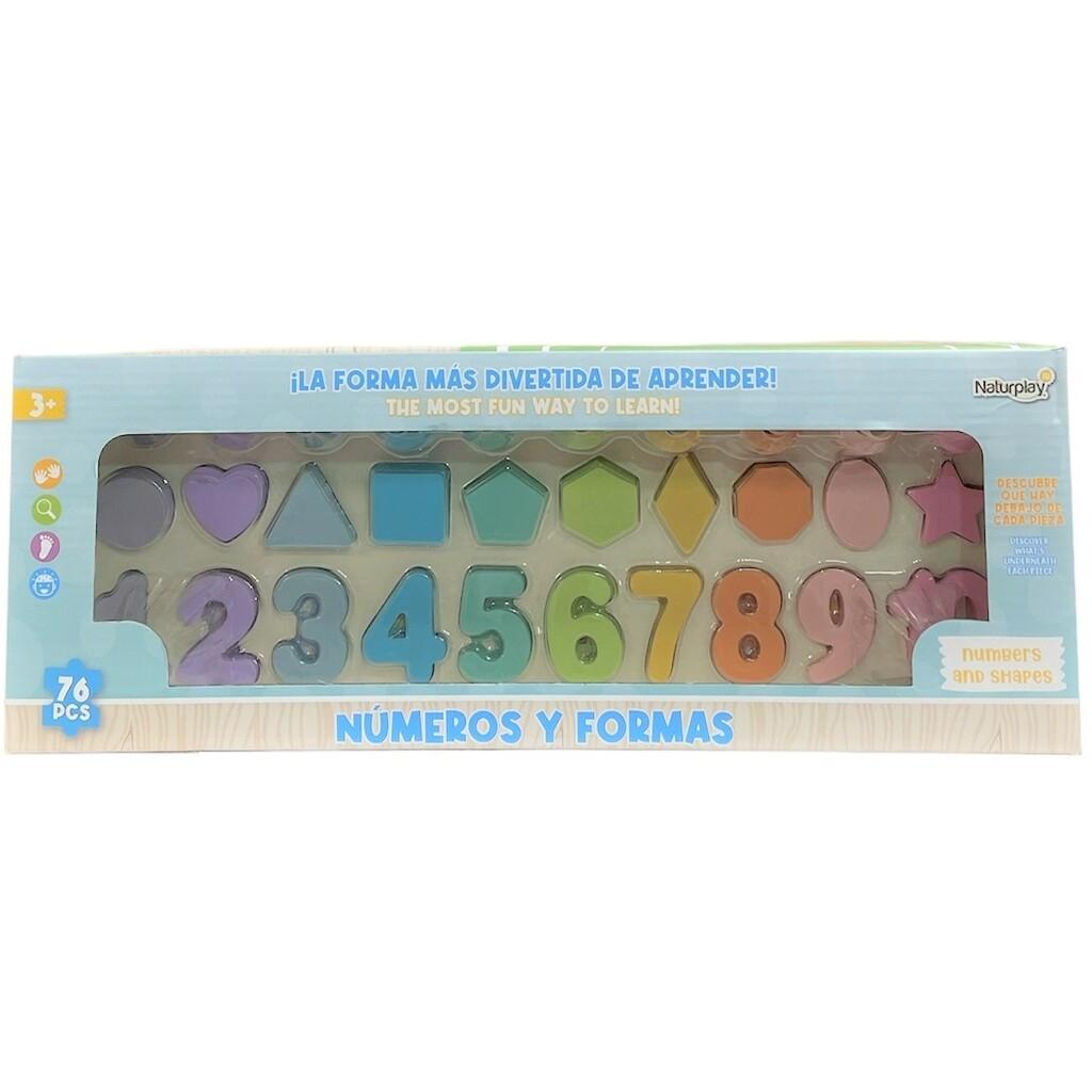 Set Madera Numeros y Formas Encajables Juguetes construcción de madera NATURPLAY