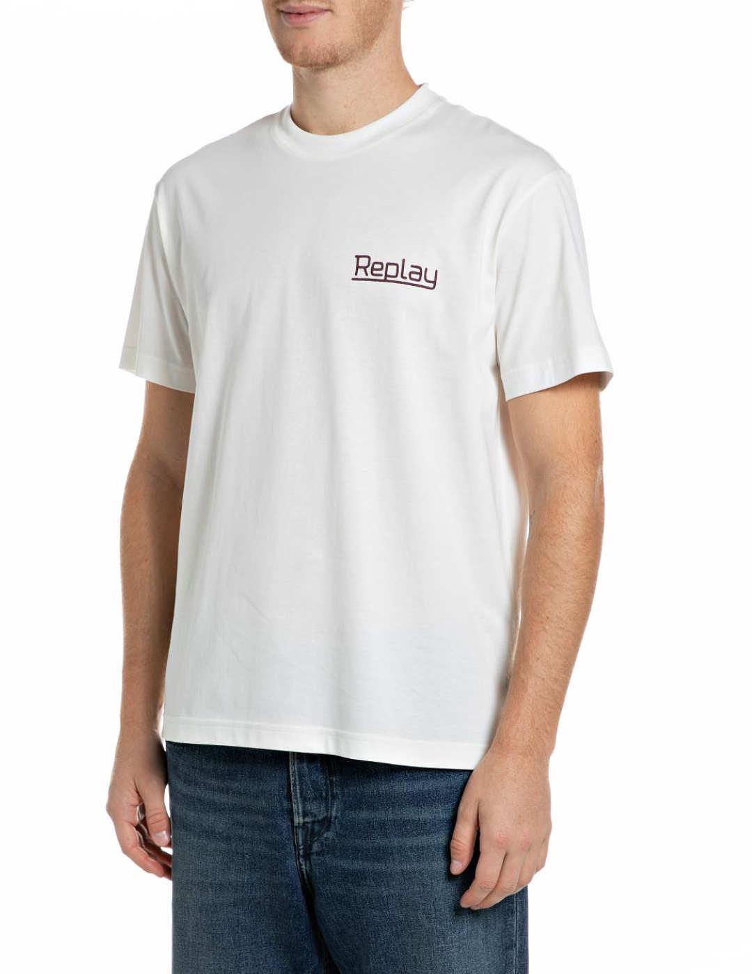 Camiseta Replay blanca manga corta para hombre