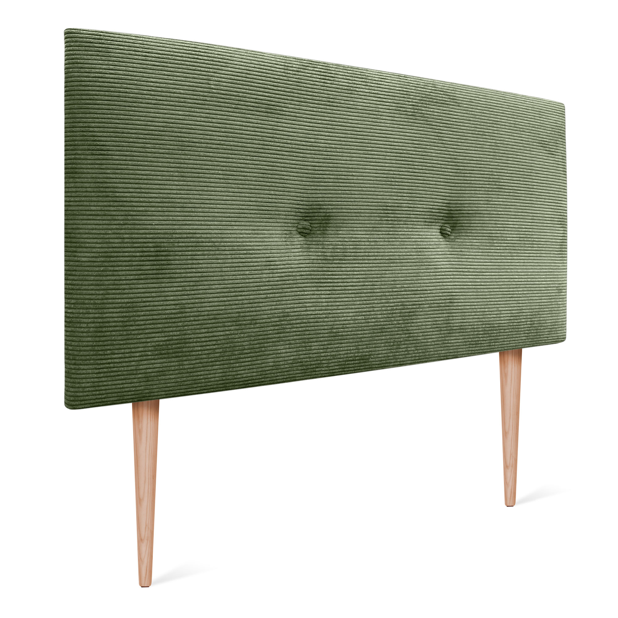 DHOME Cabecero de Pana Liso con Botones y Patas Alta Gama Moderno 8cm Grosor