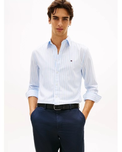 Tommy Hilfiger Camisa de popelín a rayas TH Flex