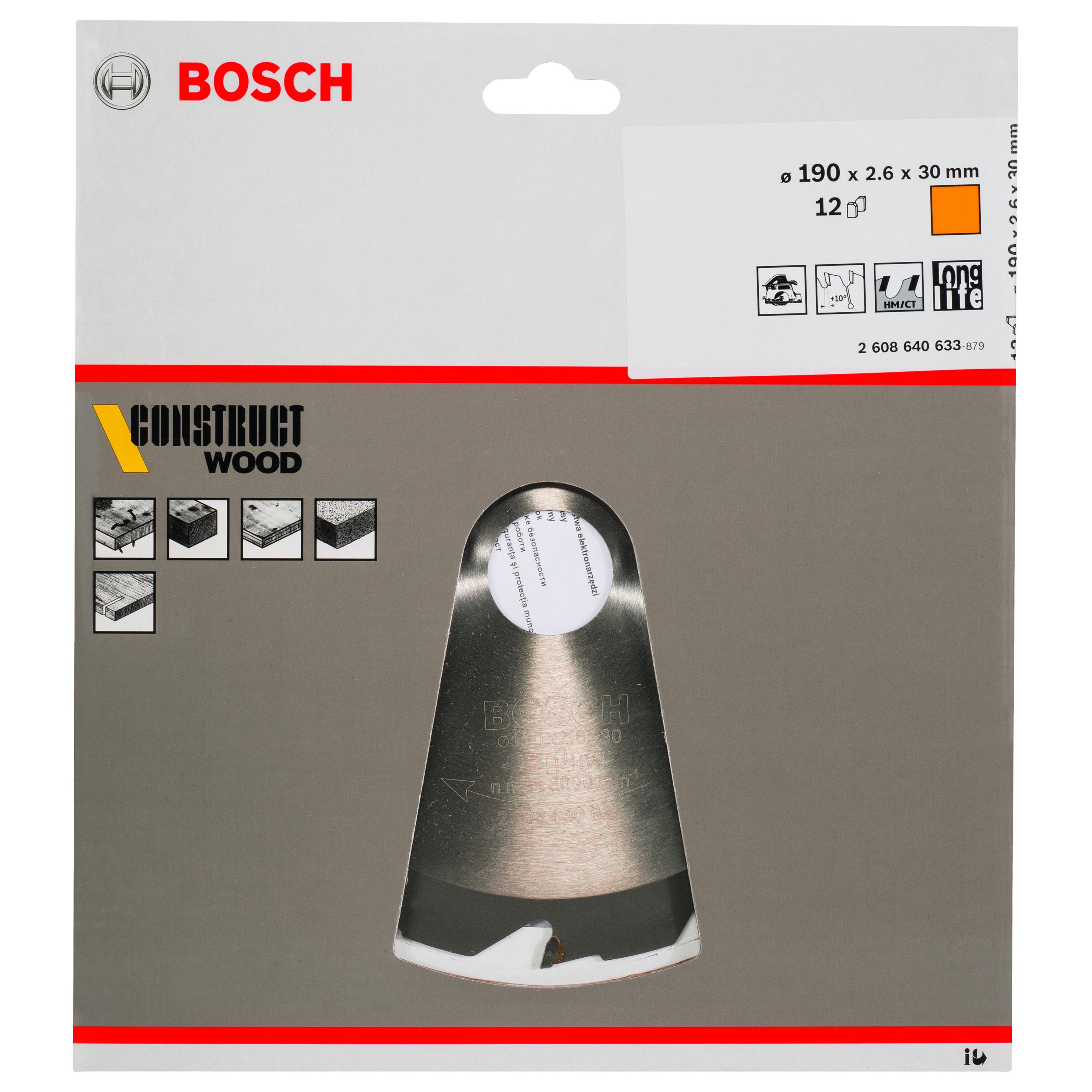Hoja de sierra circular CW WO H 190x30-12 | BOSCH 2608640633