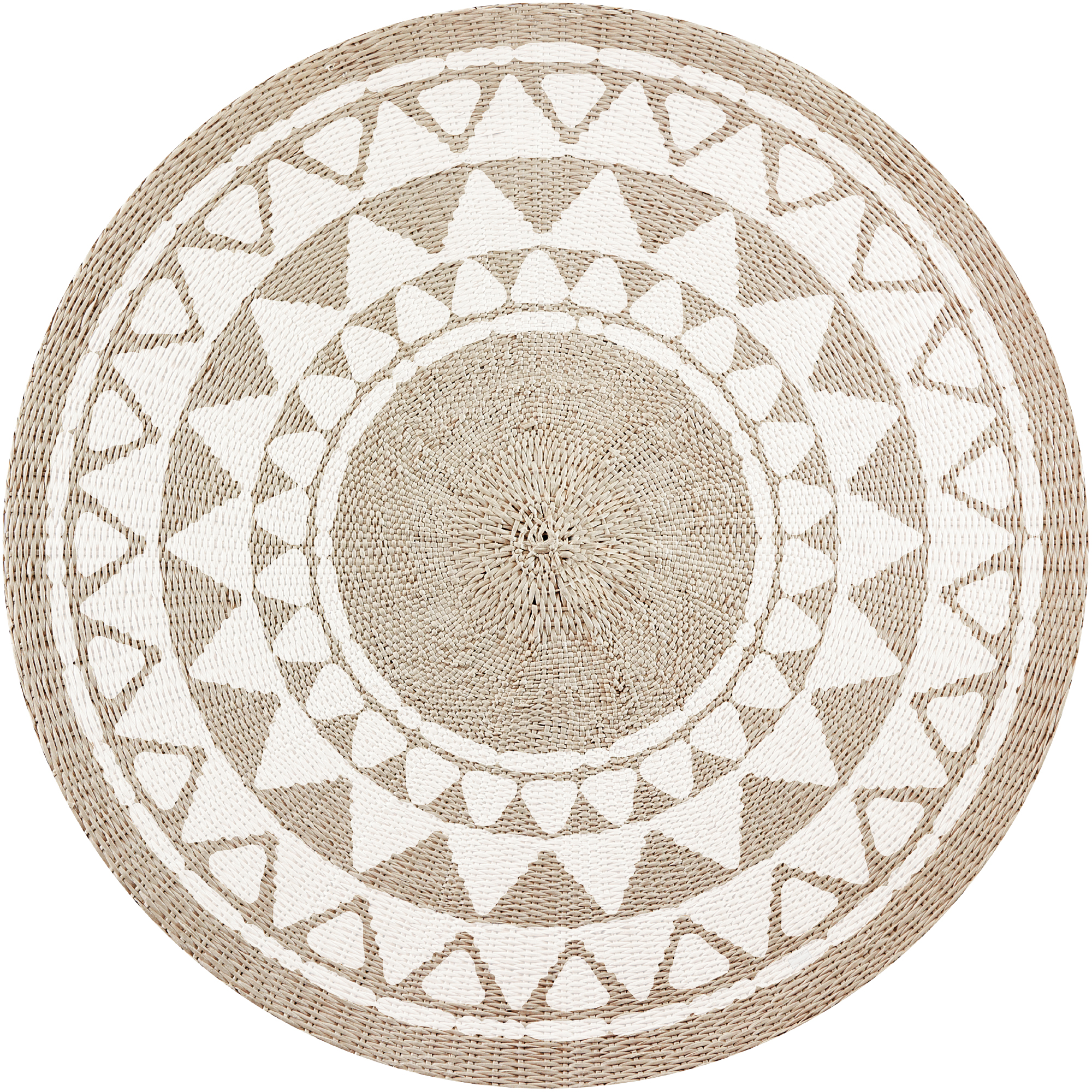 VINILIKO, Alfombra interior/exterior PVC Khamba rattan redonda, imitación textura natural
