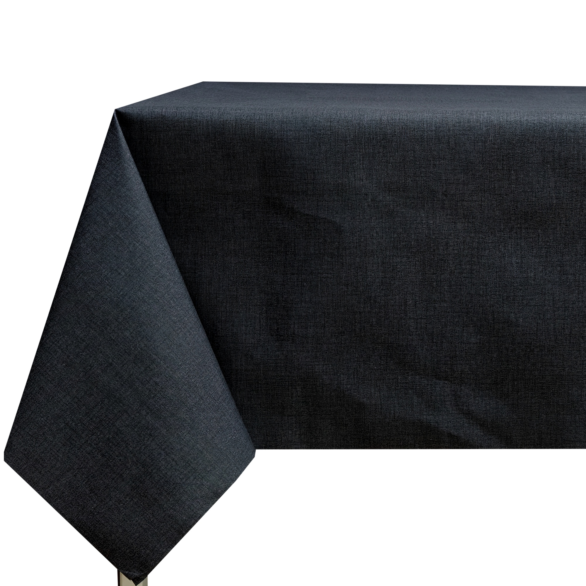 Mantel de tela antimanchas e impermeable, rectangular, color negro efecto lino, suave y fácil de limpiar, para cocina, comedor, balcón y jardín