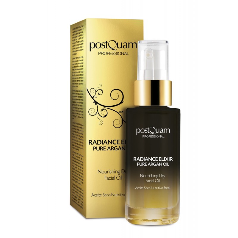 PostQuam - Aceite Facial Seco de Argán Radiance Elixir Pure Argan Oil Rico en Ácidos Grasos Esenciales y Vitamina E - Aceite Seco Facial que Nutre, Regenera y Renueva la Piel, Aporta Mayor Elasticidad y Mejora el Aspecto del Cutis - Frasco de 30 ml