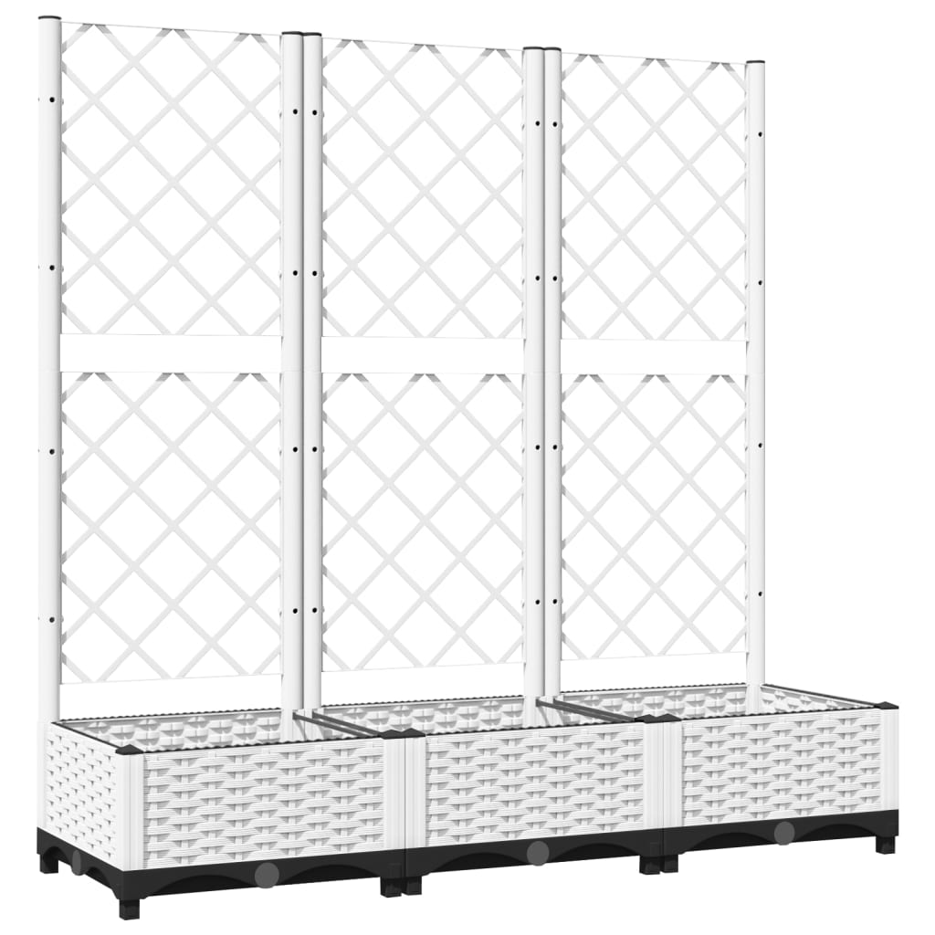 vidaXL Jardinera con enrejado PP 120x40x121,5 cm Color Gris oscuro,  Marrón,  Negro y mas