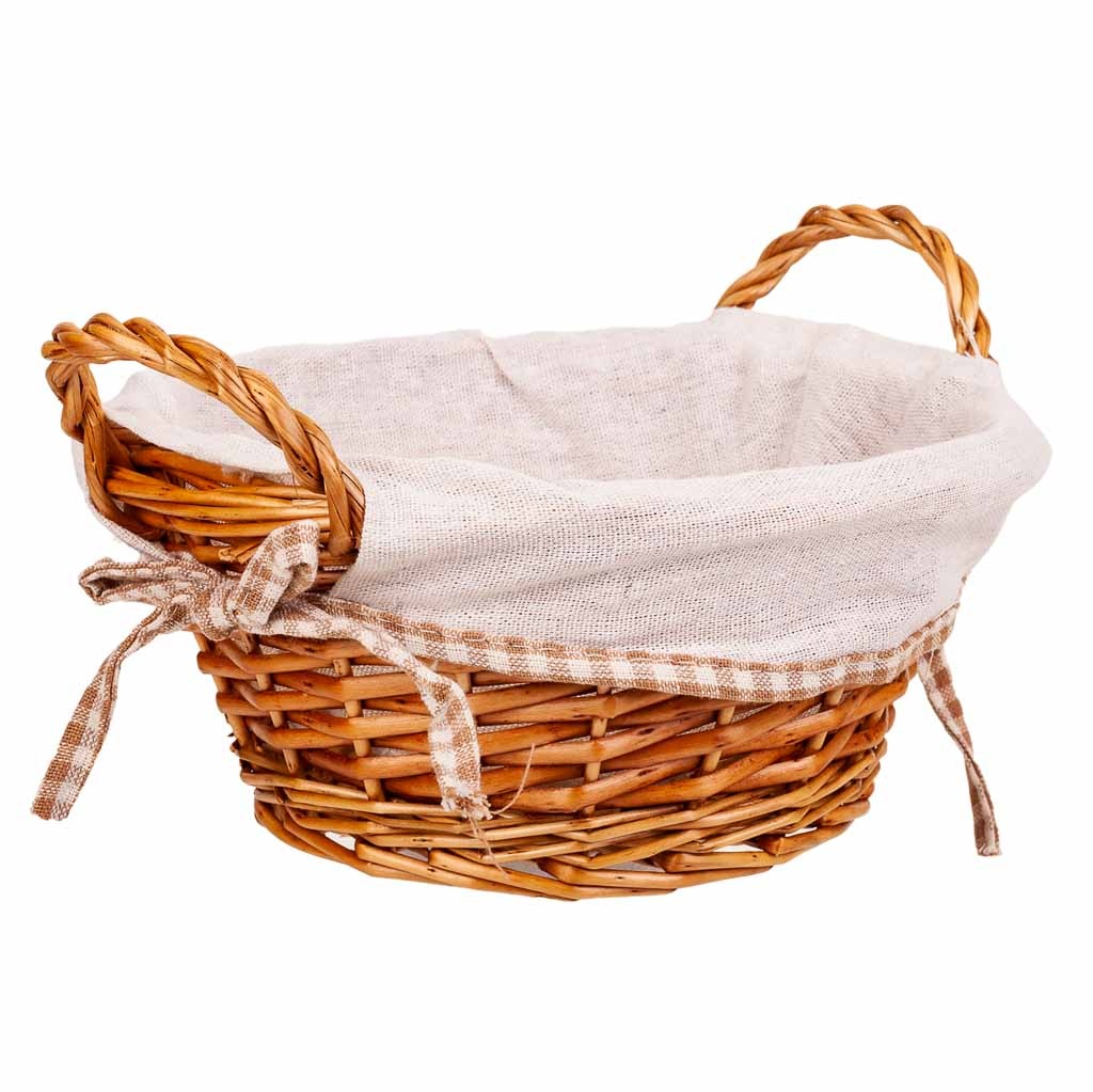 Wonderlust Deco - Panera mimbre forrada D23x11h cm Natural oscuro D23x11h cm