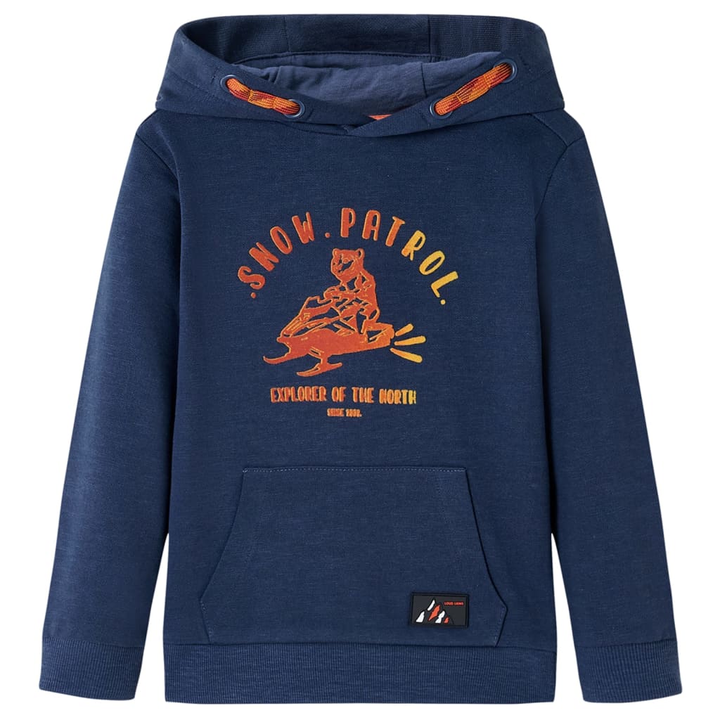 vidaXL Sudadera infantil con capucha azul marino y naranja 116