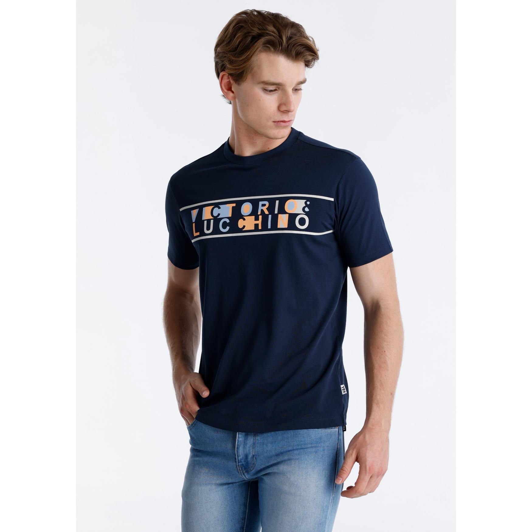Victorio & Lucchino - Camiseta de Algodón con Gráfica Central de Gran Formato
