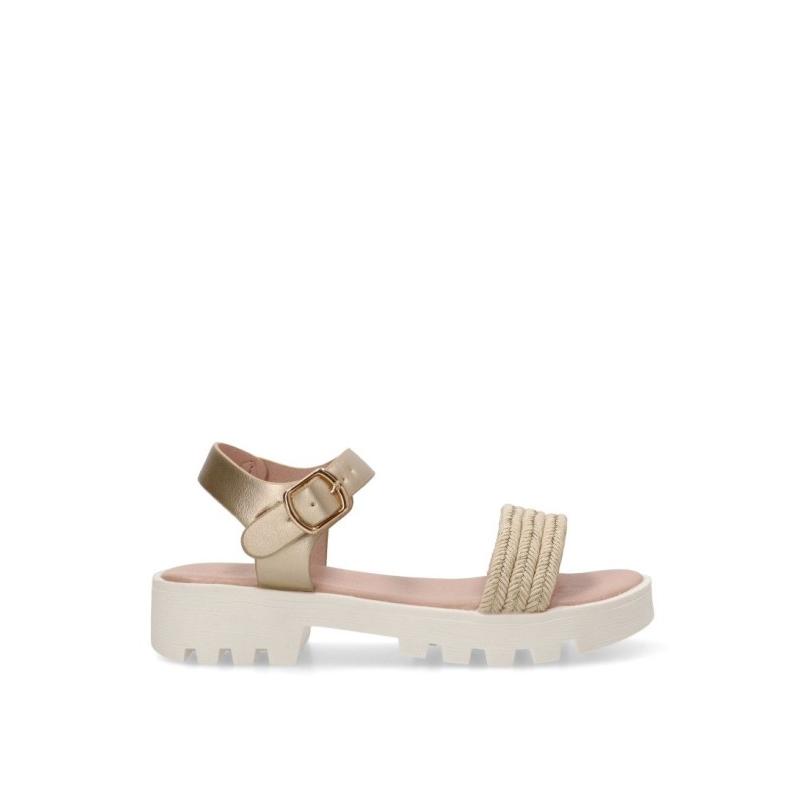 Sandalia Etika - Niña - Tacón Medio - Modelo 13724 - Color Beige