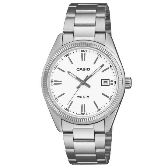 Reloj CASIO UTP-1302PD-7AVEF con brazalete de acero blanco