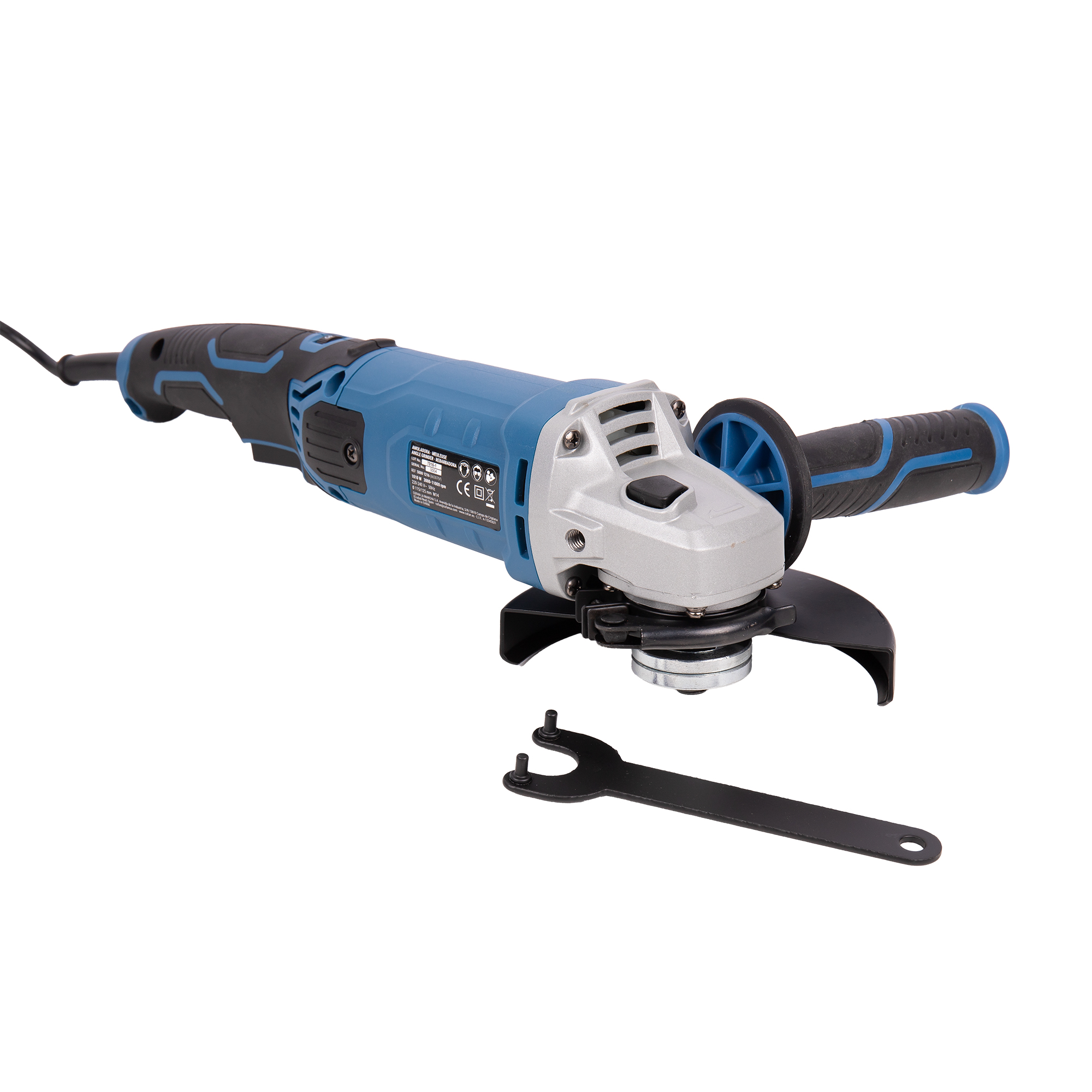 Cofan Amoladora angular con cable 1010 W Ø115/125 mm 3000-11000 rpm, Velocidad variable, arranque progresivo, mango antivibración, engranajes de aluminio y protector