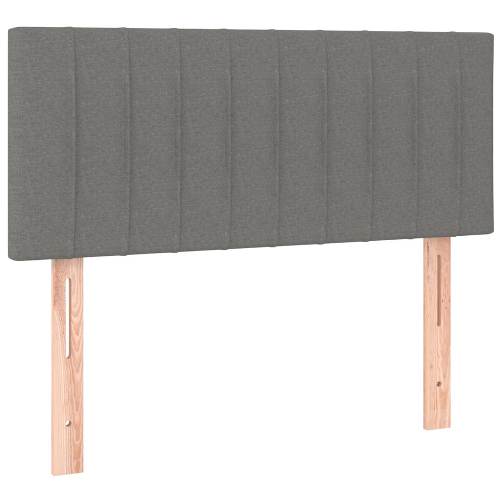 vidaXL Cabecero con LED de tela gris oscuro 80x5x78/88 cm