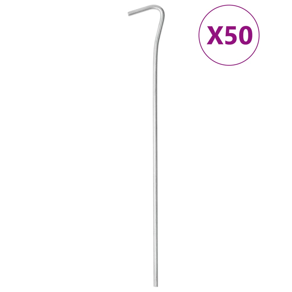 vidaXL Clavijas para tienda (50 unidades) acero galvanizado 23 cm Dimensiones 3 mm,  4 mm,  5 mm y mas