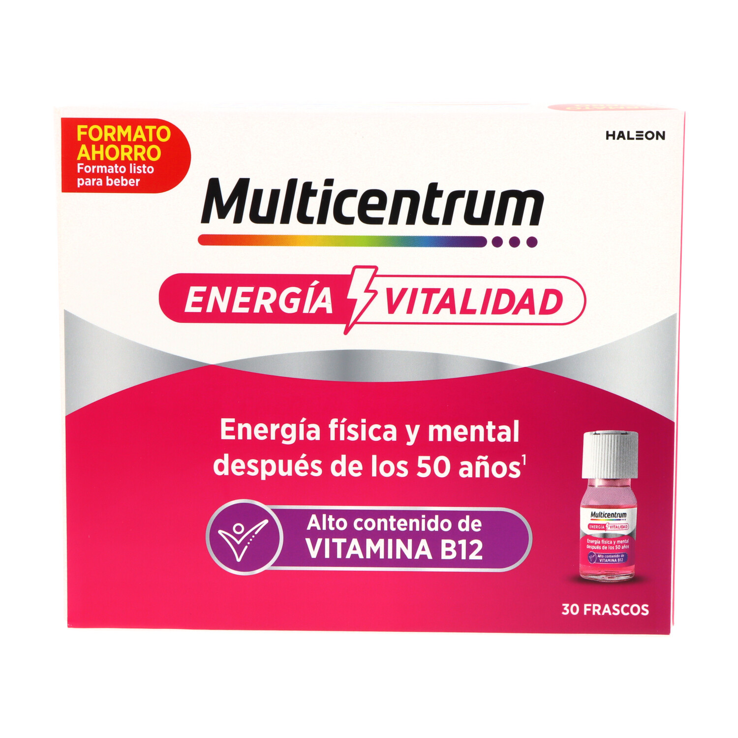 Multicentrum Energia & Vitalidad 50+ Sabor Frambuesa 30 Frascos X 7ml