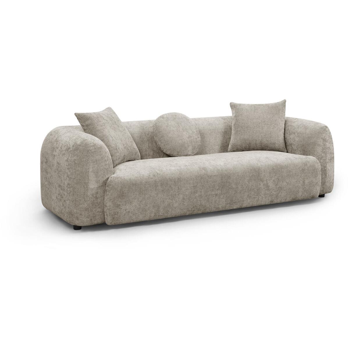 Habitat y Jardin - Sofá recto de tela texturizada <<Faubourg>> - 3 plazas - Gris