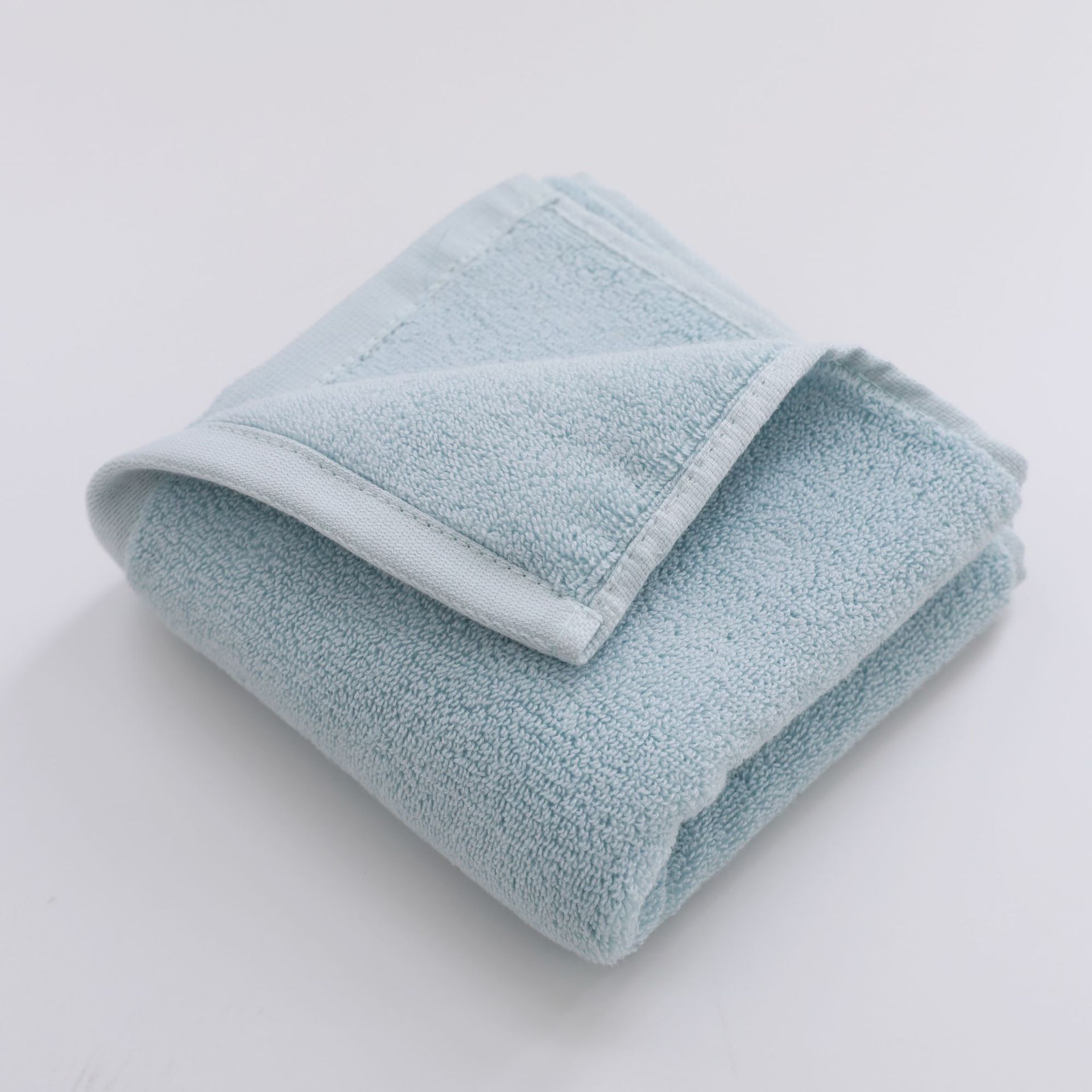 Toalla ligera y sencilla de algodón puro, color liso, para lavado facial, toalla doméstica absorbente, gruesa, sin pelusa, de algodón doméstico, suave