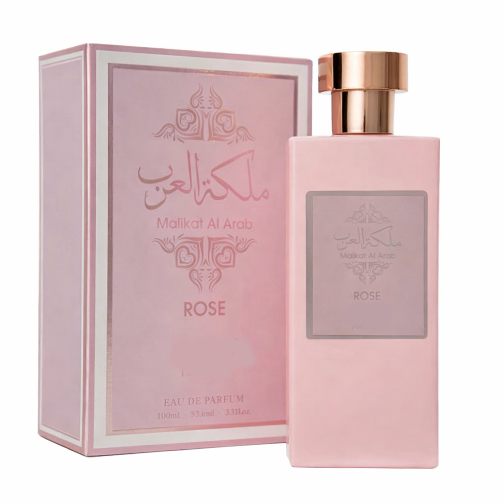 Reina de Arabia Rose Perfume Árabe Mujer 100ML EDP Malikat Al Arab – Aroma Floral Rosa Intenso y Duradero – Fragancia Oriental Dulce – Regalo Elegante
