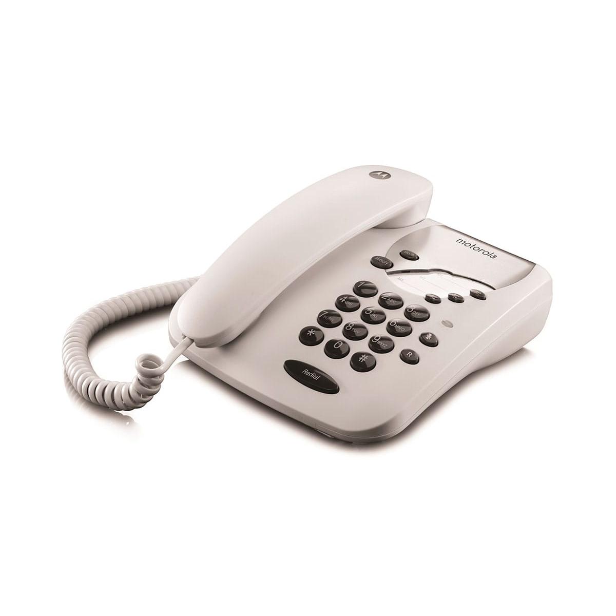 Motorola - Teléfono fijo CT1 con marcación directa, 3 teclas de memoria, indicador LED de llamadas perdidas y rellamada automática